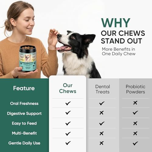 Probiotics for Dogs Gut Digestive Health Probiotic Chews 200 Ct Pork