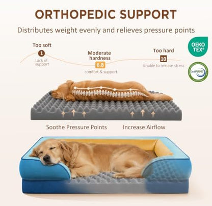 Comfort Expression Orthopedic Dog Bed for Extra Large Dogs with Bolster