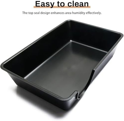Reptile Hide Box - Provide Secure and Safe Shelter for Geckos and Ball Python Snakes, Easy to Clean (Black, XL)