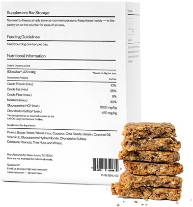 Maev Hip & Joint Supplement Bars for Dogs, with Glucosamine, 30 Count