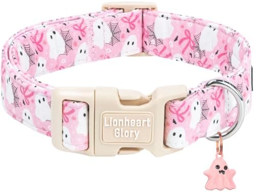 Halloween Dog Collar, Pink Ghost Dog Collar for Large Dogs Female/Male Puppy