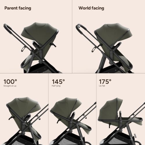 Mompush Wiz 2-in-1 Bassinet Stroller with Car Seat Adapter, Reversible Seat
