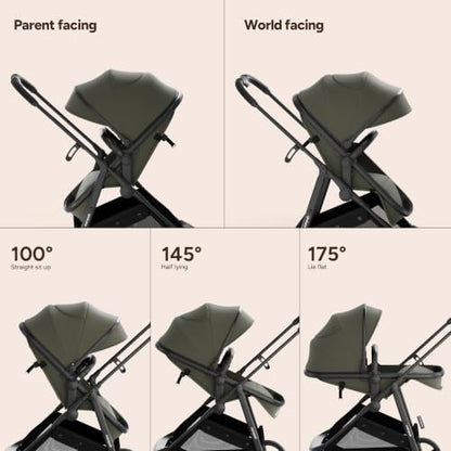 Mompush Wiz 2-in-1 Bassinet Stroller with Snack Tray, Reversible Seat