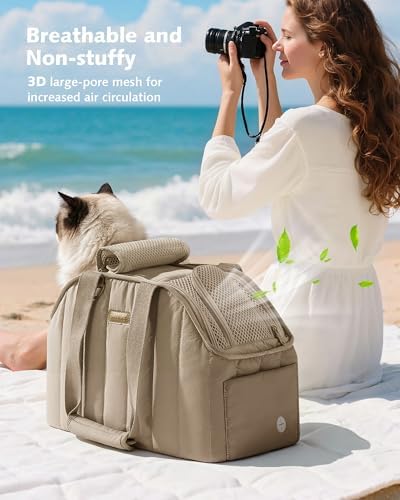 Pecute Dog Purse Carrier, Lightweight Dog Carriers for Small Dogs,XL,Khaki