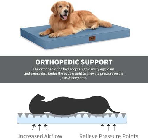 Outdoor Waterproof Orthopedic Dog Bed for Medium Size Dogs