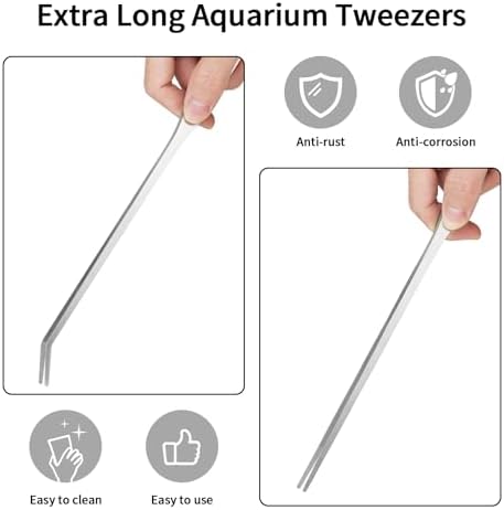 Fri4Free 2PCS 10.6" Stainless Steel Aquarium & Reptile Feeding Tweezers