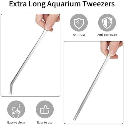 Fri4Free 2PCS 10.6" Stainless Steel Aquarium & Reptile Feeding Tweezers
