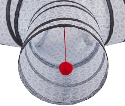 Cat Tunnels for Indoor Cats 3 Way Play Toy Kitty Tunnel Peek Hole Toy with Ball for Cat Tube Fun for Rabbits Kittens and Dogs
