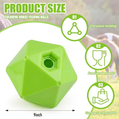 Seenelling 1 Pack Horse Treat Ball, 9" Feeder Toy for Horses, Green