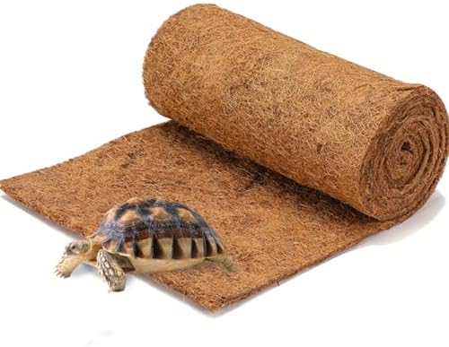 Hamiledyi 118x11.8in Reptile Carpet Coconut Fiber Substrate Large Snake Bedding Coco Liner Roll Mat for Bearded Dragon Tortoise Lizard Habitat Pad Garden Decoration
