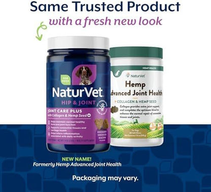 NaturVet Hip & Joint Supplement, Joint Care Plus for Dogs, 60ct