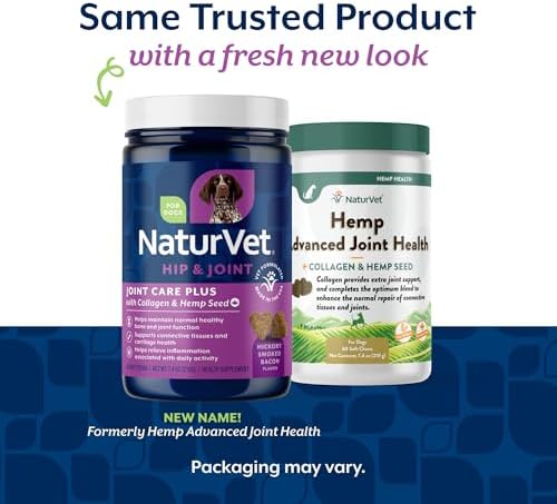 NaturVet Hip & Joint Supplement, Joint Care Plus for Dogs, 60ct