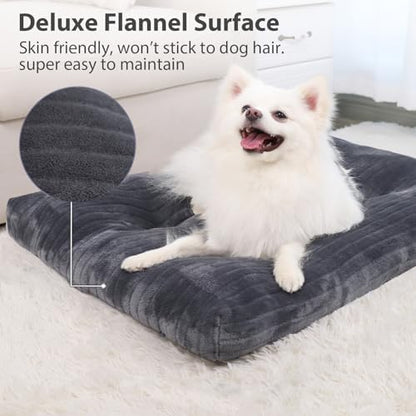KSIIA Washable Dog Crate Bed Kennel Mat for Small Dogs,23 x 18 Inch, Gray