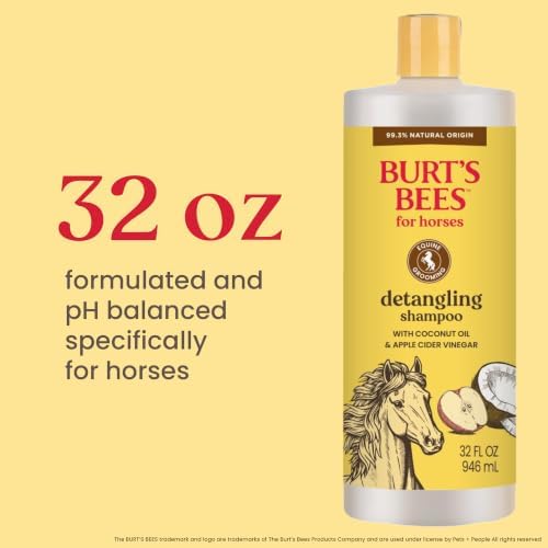 Burt's Bees for Horses Detangling Shampoo, with Coconut Oil, 32 Oz