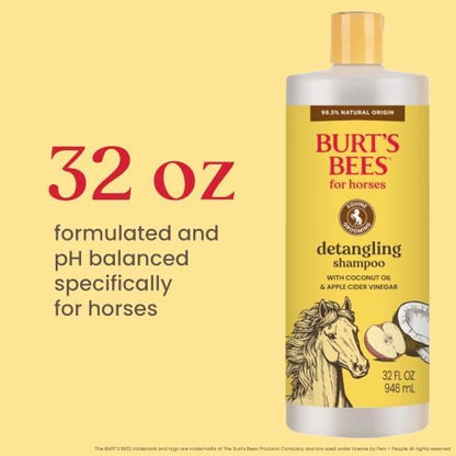 Burt's Bees for Horses Detangling Shampoo, with Coconut Oil, 32 Oz