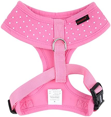 Puppia Dotty Dog Harness Over-The-Head No Pull No Choke Walking Training Adjustable for Small & Medium Dog, Small, Pink