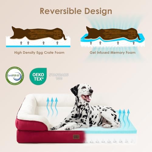 EHEYCIGA Orthopedic Extra Large Dog Bed, Waterproof Washable XL Pet Bed 44"