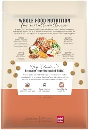 The Honest Kitchen Whole Grain Beef, Oat & Superfoods Whole Food Clusters, Vet Crafted Human Grade Dry Dog Food, Healthy Nutrition for Skin, Coat, Digestion & Healthy Weight, 5 lb Bag