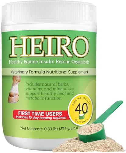 HEIRO Healthy Equine Insulin Rescue Nutritional Supplement for Horses, Natural Herbal Blend with Magnesium & Vitamin E, Supports Normal Metabolic Function & Hoof Comfort (40 Servings)