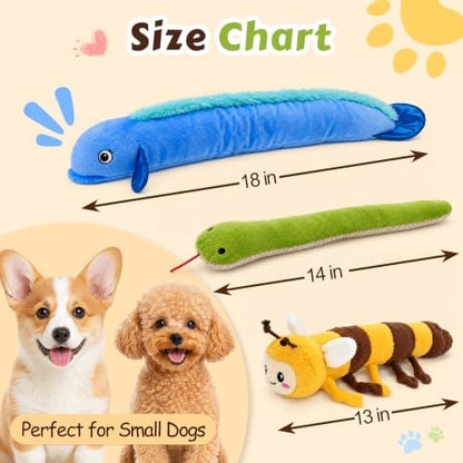 3-Pack Long Squeaky Dog Toys