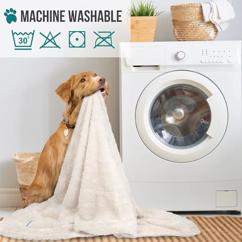 PetAmi Soft Plush Sherpa Dog Blanket for Pet Cat, Medium 29x40, Beige