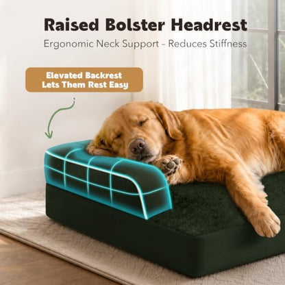 MEKIY Orthopedic XL Dog Bed with Bolster for Extra Large Size Dogs