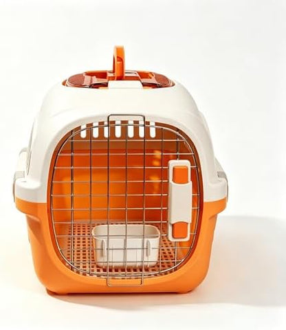 Cat Carrier Airline Approved, Portable Pet Travel Crate with Anti-Stress Design for Cats & Small Dogs, Car Safe Kennel with Top Window (Orange)