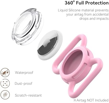 Waterproof AirTag Holder for Dog Collar, Soft Slide-On Dog AirTag Holder