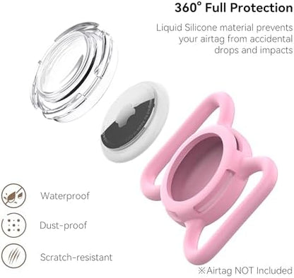 Waterproof AirTag Holder for Dog Collar, Soft Slide-On Dog AirTag Holder