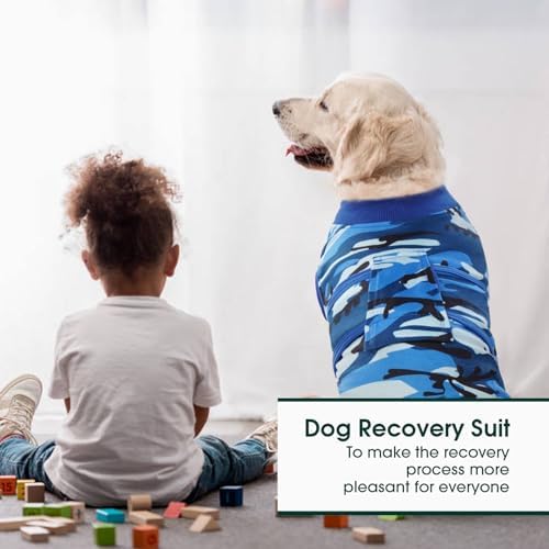 Kuoser Recovery Suit for Dogs Cats, Soft Dog Surgery Suit Female Male Spay