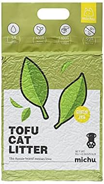 Michu Tofu Cat Litter Natural Clumping Tofu Cat Litter, Fast Clumping and Easily Scoop-able 5.5lb/88oz 5 Scents - Greentea, 3 Pack
