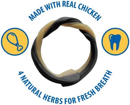 N-Bone Adult Dental Rings Chicken Flavor Dog Treats, 7 Count 9.8-oz Bag, Brown, 1 Count (Pack of 4)