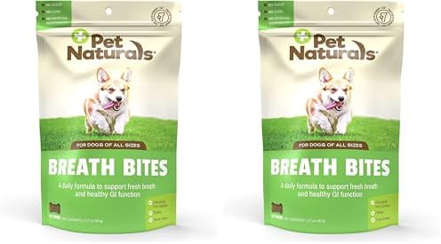 Pet Naturals Breath Bites Breath Freshener for Dogs, 60 Chews, Healthy GI Support and Dental Health, (Pack of 2)