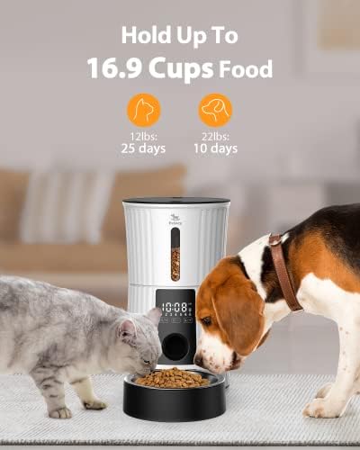 Petory Automatic Cat Feeder - Rechargeable Food Dispenser for Cats and Dogs