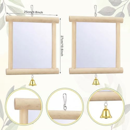 Sadnyy 2 Pcs Extra Large Chicken Mirror Toy for Coop Double Side Mirror