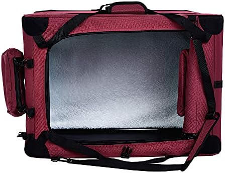 Amazon Basics Folding Portable Soft Pet Dog Crate Carrier Kennel, 26 x 18 x 18 inches, Red
