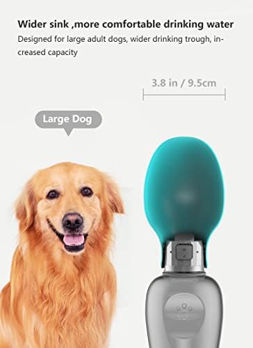 Kalimdor Dog Water Bottle, Leak Proof Portable Puppy Water Dispenser with Drinking Feeder for Pets Outdoor Walking, Hiking, Travel, Food Grade Plastic (27oz Blue)