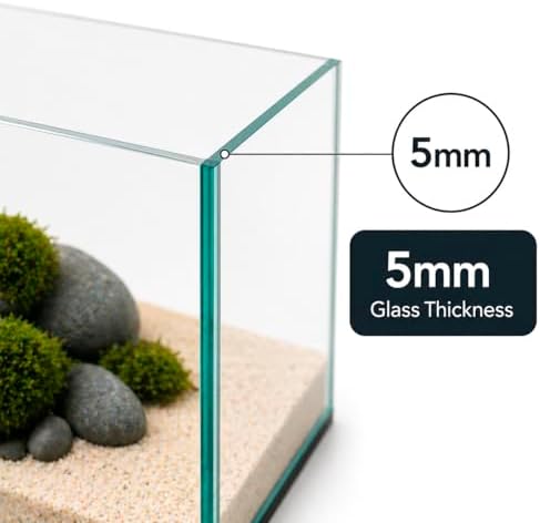 Aquatop High Clarity Low Iron Glass Cube Aquarium, 7.1 Gallon – 5mm Thick Glass – Slim Design – Ideal for Fresh & Saltwater – Desktop Tank with Silicone Sealing