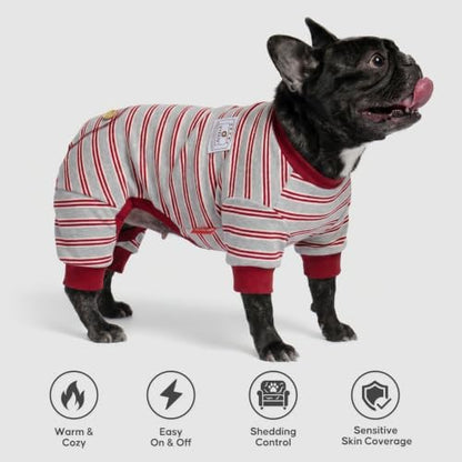 KYEESE Striped Dog Pajamas for Small Medium Dogs Stretchy Onesie Daily Wear