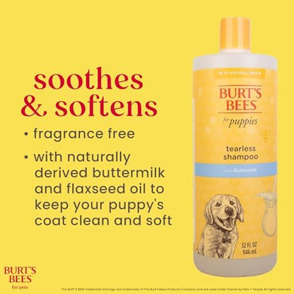 BURT'S BEES FOR PETS Tearless Puppy Shampoo, Buttermilk, 32 Fl Oz