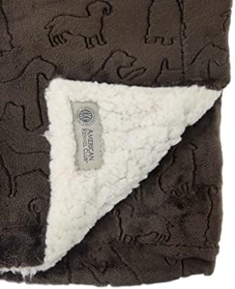 American Kennel Club Premium Velvet Sherpa Pet Blanket Soft and Warm Pet Throw for Dogs & Cats – 40”x30” - Brown