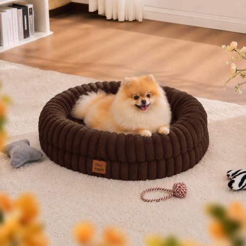 ChiXnuggle Orthopedic Dog Bed, Washable Cover, Faux Fur Bolster Pet Couch