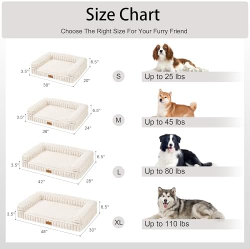 Orthopedic Medium Dog Bed Furry Pet Bed, Washable Cover 30''X20''