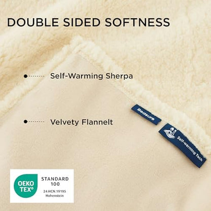 Bedsure Self Warming Dog Blankets for Small Dogs Waterproof - 25"X35" White