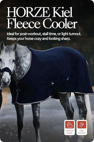 HORZE Kiel Horse Blankets for Real Horses, Fleece Horse Cooler Sheet