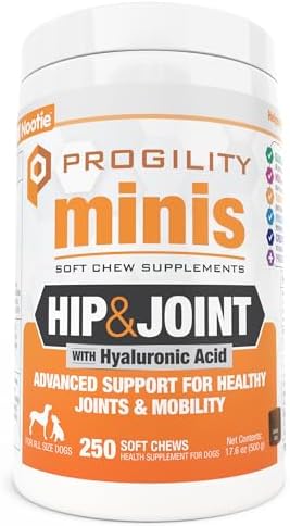 Progility Hip & Joint Glucosamine Supplement for Dogs, Hyaluronic Acid