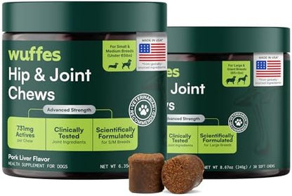 Wuffes Advanced Hip & Joint Chews for Small & Large Breed Dogs (2-Pack)