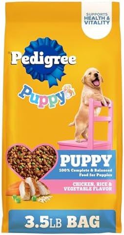 Pedigree Puppy Dry Dog Food, Chicken, Rice, and Vegetable, 3.5 lb