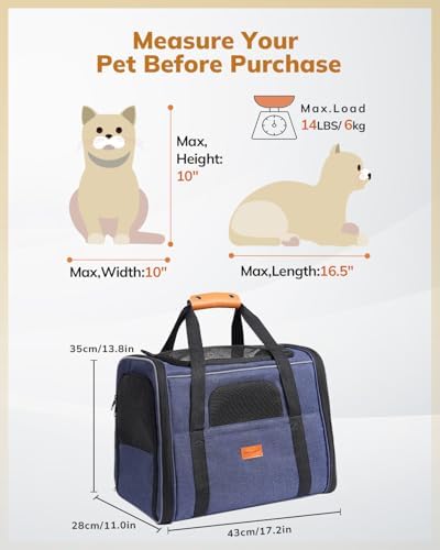 Morpilot Cat Carrier Soft for Large Medium Cats and Puppy up to 18lbs