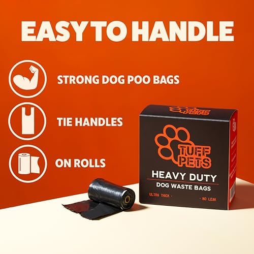 Tuff Pets Dog Poop Bags Rolls with Handles, Extra Thick Poop Bags for Dogs